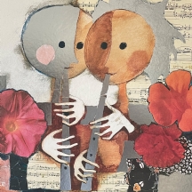 'Sonatina Per Due' על פי ציור של: 'Rosina Wachtmeister', הדפס מצולם ישן על קרטון