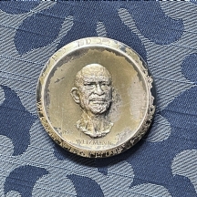 מדליה עשויה מתכת מצופה כסף, עם דמותו של חיים ויצמן 1874-1952
