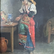 נערה צועניה' - ציור אירופאי עתיק מהמאה ה-19