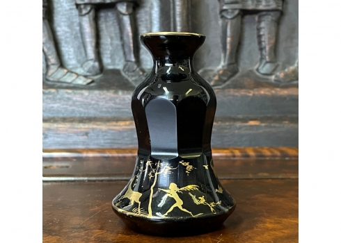 בקבוקון זכוכית בוהמי עתיק מתקופת בידרמייר (Biedermeier), עשוי זכוכית ליתאלין