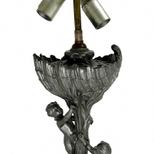 בסיס (רגל) עתיק למנורה, עשוי פיוטר, על פי מודל Charles Perron (צרפתי, 1862-1934)