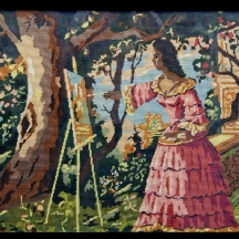 'נערה מציירת בגינה' - תמונת גובלן