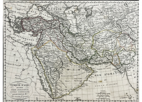 מפה צרפתית עתיקה - 'Turquie D'Asie, Arabie, Perse Afghanistan, Tatarie indépenda