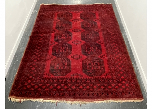 7# שטיח אפגני ישן, מעט משופשף
