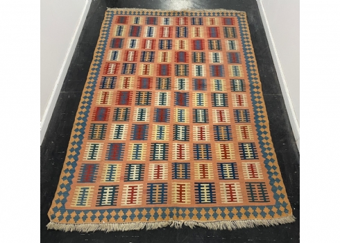 1# שטיח קילים (ללא שערות / אריגה הפוכה) ישן עבודת יד, כפי הנראה אפגני