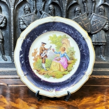 צלחת פורצלן גרמנית ישנה מתוצרת 'רוזנטל' (Rosenthal), מעוטרת בהדפס