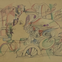'ארבע נשים מתנשקות' - ציור חתום: 'Padilla ,Chile' ומתוארך: 1987