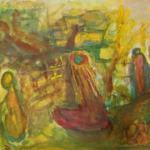 ברכה צפירה - 'נשים ערביות בירושלים' - ציור ישן, אקוורל על נייר, חתום: ב. צפירה