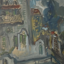 אהרון אבני (קמנוביץ) (Aharon Avni) - 'תל אביב' - גואש על נייר, חתום