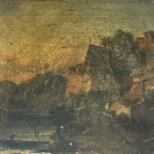 משוייך לג׳אקוב ולטמן / Jakob Waltmann (אוסטרי, 1802 - 1871) - 'גבר וחביות עץ'