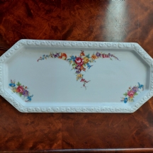 מגש פורצלן גרמני ישן (מתומן) מתוצרת: 'רוזנטל' (Rosenthal) לעוגה בחושה (מגש צר)
