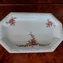 מגש פורצלן גרמני ישן (מתומן) מתוצרת: 'רוזנטל' (Rosenthal) להגשה וכיבוד (מגש רחב)