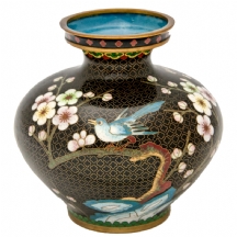 כד קלואזונה (Cloisonne) סיני שחור