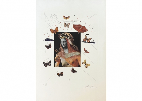 סלבדור דאלי (Salvador Dali) - 'Surrealist Portrait of Dalí Surrounded by Butterf