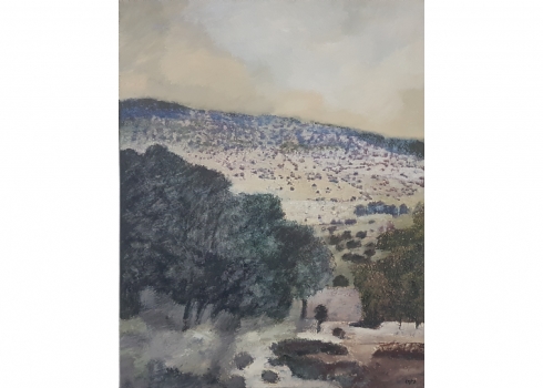 עודד פיינגרש (Oded Feingersh) - 'הר תבור' - ציור גדול ויפה, שמן על בד, חתום