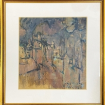 הר אבן, יהודית (Yehudit Har-Even) - 'ירושלים העתיקה' - ציור ישן, גואש על נייר