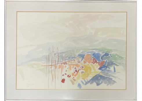 מארי סיני - 'פאטה מורגנה' -  ציור גדול, אקוורל על נייר, חתום ומתוארך: 1991