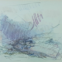 הר אבן, יהודית (Yehudit Har-Even) - 'הסנה הבוער' - ציור גדול, גירי פנדה ופסטל