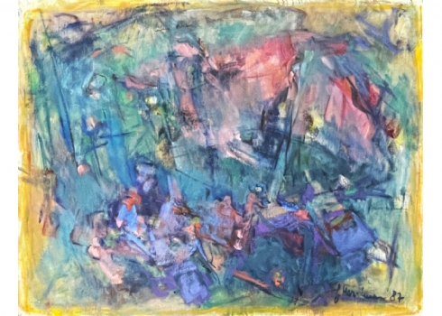 הר אבן, יהודית (Yehudit Har-Even) - 'סירות דייגים בנמל יפו' - ציור גדול ויפה