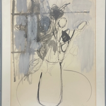 פנחס גולן - 'אגרטל פרחים' - ציור ישן, אקוורל על נייר, חתום