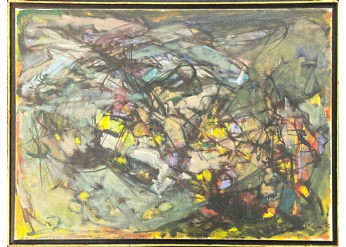 הר אבן, יהודית (Yehudit Har-Even) - 'תסבוכת עסק הביש' - ציור ישן, שמן על בד