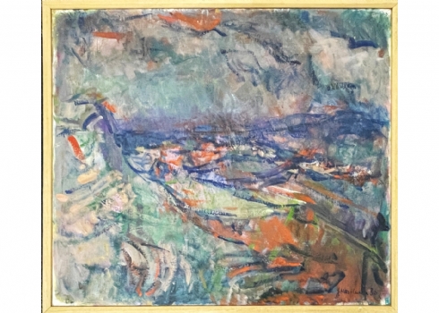 הר אבן, יהודית (Yehudit Har-Even) - 'מורדות הכרמל' - ציור ישן ויפה, שמן על בד