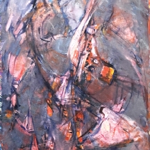 הר אבן, יהודית (Yehudit Har-Even) - 'דוד והנבל' - ציור גדול מיימדים, שמן על בד