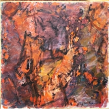 הר אבן, יהודית (Yehudit Har-Even) - 'זמן אופרה בסגול וכתום' - ציור ישן