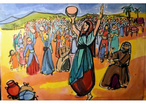 רות שלוס, (Ruth Schloss) - ציור מתוך סדרת איורים למצגות לילדים משנות ה-50