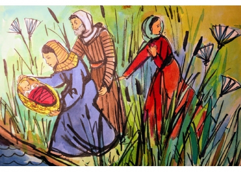 רות שלוס, (Ruth Schloss) - ציור מתוך סדרת איורים למצגות לילדים משנות ה-50