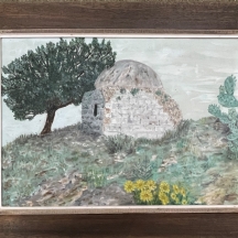 'קבר שייח' - ציור ישן, שמן על בד, לא חתום