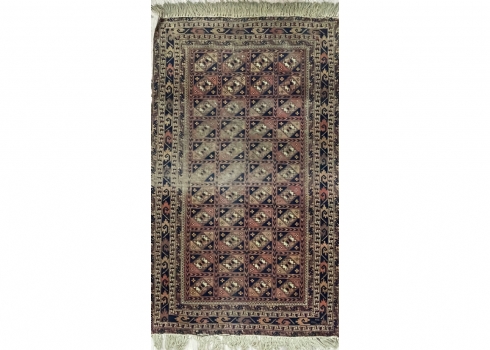 שטיח בלוץ׳ פרסי עתיק  עבודת יד, צמר על כותנה, שחוק, פגמים
