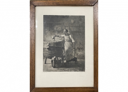 'La Lessiveuse' (כובסת יוצקת סודה / The Lye-Washer), הדפס ישן על פי ציור