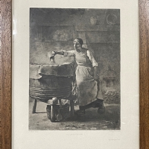 'La Lessiveuse' (כובסת יוצקת סודה / The Lye-Washer), הדפס ישן על פי ציור