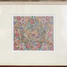 מסגרת ובה ריקמה מסוג 'petit pois needlepoint'