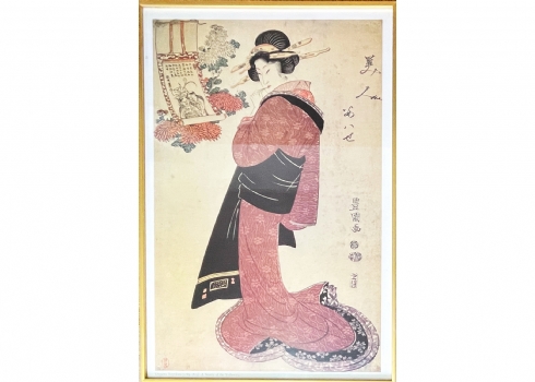 'A Beauty of the Yosiwara' - הדפס מצולם על פי  'Utagawa Toyokuni'