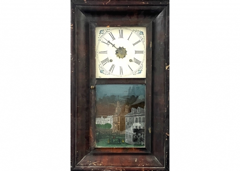 לאספני שעונים עתיקים - שעון מדף (Shelf Clock) אמריקאי עתיק מאמצע המאה ה-19