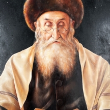 אוטו אייכינגר (Otto Eichinger, אוסטרי, 1922-2004) - 'רב חסידי' - שמן על לוח