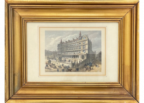 תצריב אנגלי עתיק (ויקטוריאני) משנת 1878, 'Cannon Street Railway Station, London'