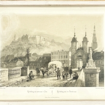 'נוף העיר היידלברג' (Alte Bruecke Heidelberg) - תצריב ישן על פי ציור ידוע