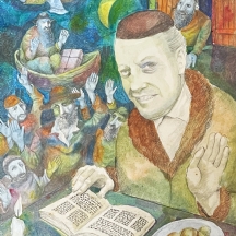 אנטול גורביץ (Anatol Gurewitsch) - 'חג חלומות' - ציור ישן, טכניקה מעורבת
