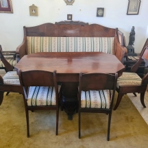 מערכת ריהוט גרמנית עתיקה מתקופת סגנון בידרמייר (Biedermeier) לחדר אוכל