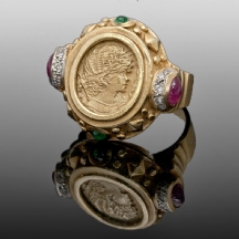 טבעת ישנה עשויה זהב צהוב 14 קארט