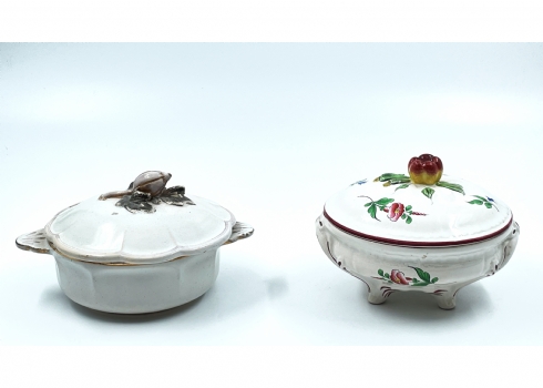 לאספנים ולמביני דבר - לוט של שני כלי פאיינס צרפתי (Faience)