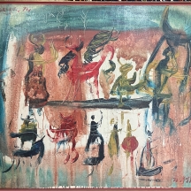 אוטו אלנבוגן - 'כתב חרטומים' ,טכניקה מעורבת על בד, חתום: 'Ellenbogen' ומתואך 197