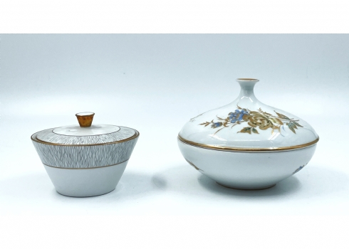 לחובבי וינטג' לוט של שני כלי פורצלן גרמנים, משנות ה40 או ה50 של המאה ה20 (דגמים