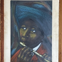 ארתורו נייטו (אמן פרואני, יליד 1900, Arturo Nieto)  'נערה בכובע כחול מנגנת בחליל