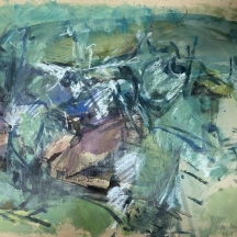 יהודית הר אבן (Yehudit Har-Even) - 'זיכרון יעקב' - ציור ישן גואש ואקוורל על נייר
