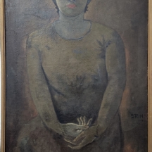 Otto Theodor W. STEIN (צייר גרמני, 1877-1958) - 'אישה על רקע חום' - ציור גדול