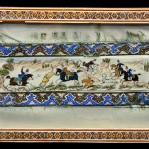 'סוסים דוהרים' - מיניאטורה פרסית מצוירת ביד